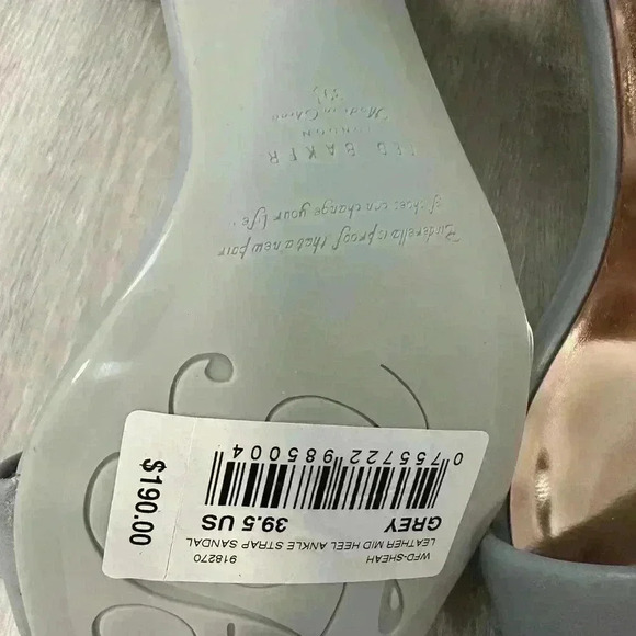 TED BAKER LONDON Ankle Strap Block Heel Sandal SIZE 39.5 - Picture 6 of 9